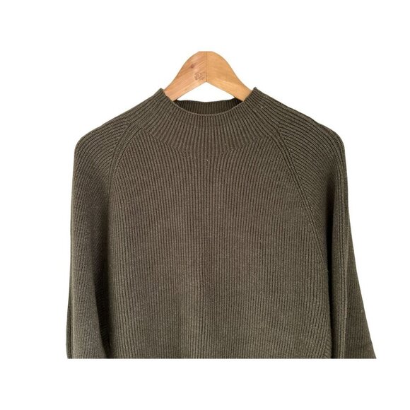 Vila Milano Knitted Sweater Crewneck Ribbed Olive Green Size Large - Picture 4 of 9
